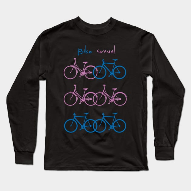 Bikesexual Long Sleeve T-Shirt by manospd